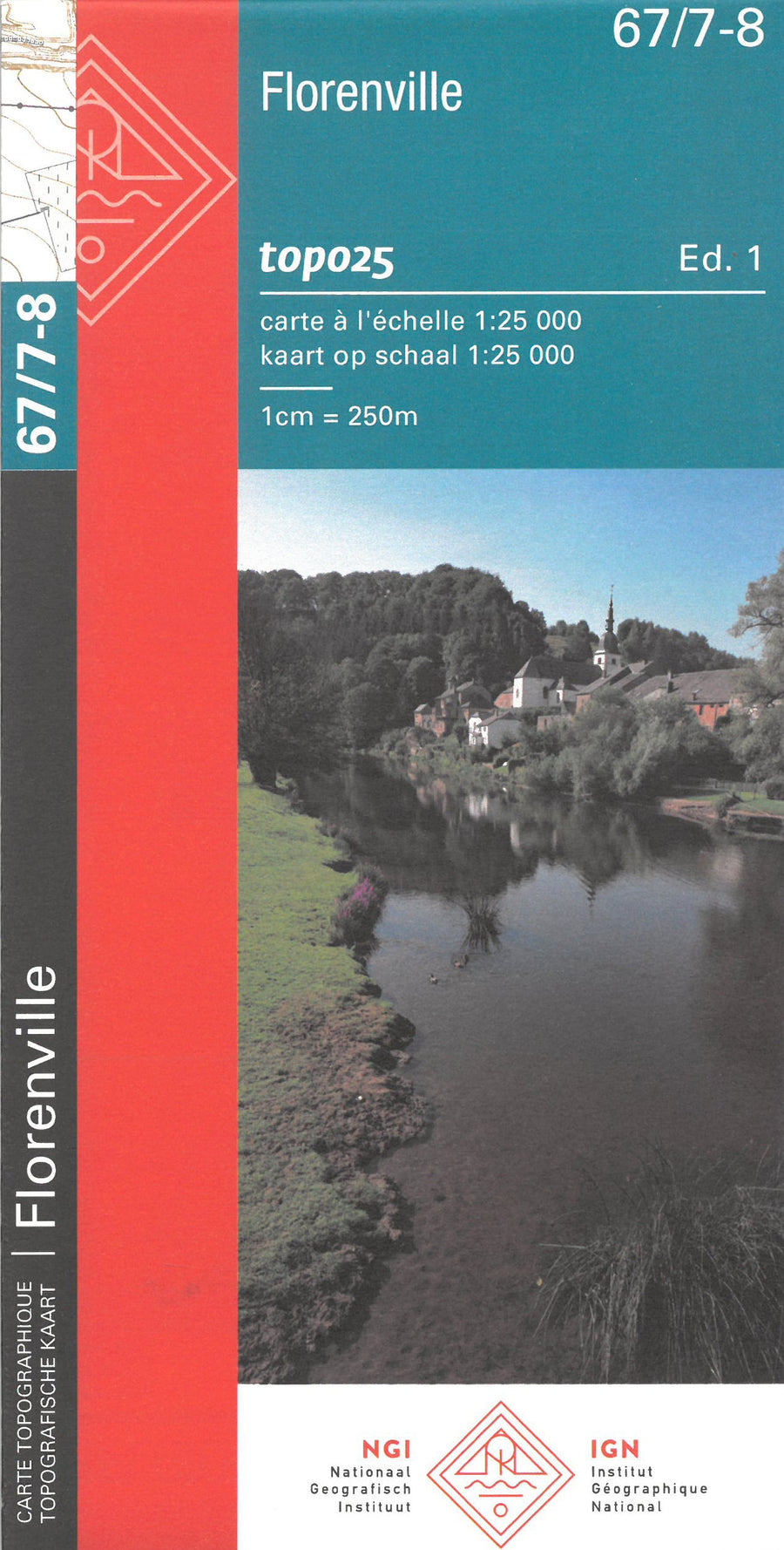 Carte topographique n° 67/7-8 - Florenville (Belgique) | NGI topo 25 carte pliée IGN Belgique 