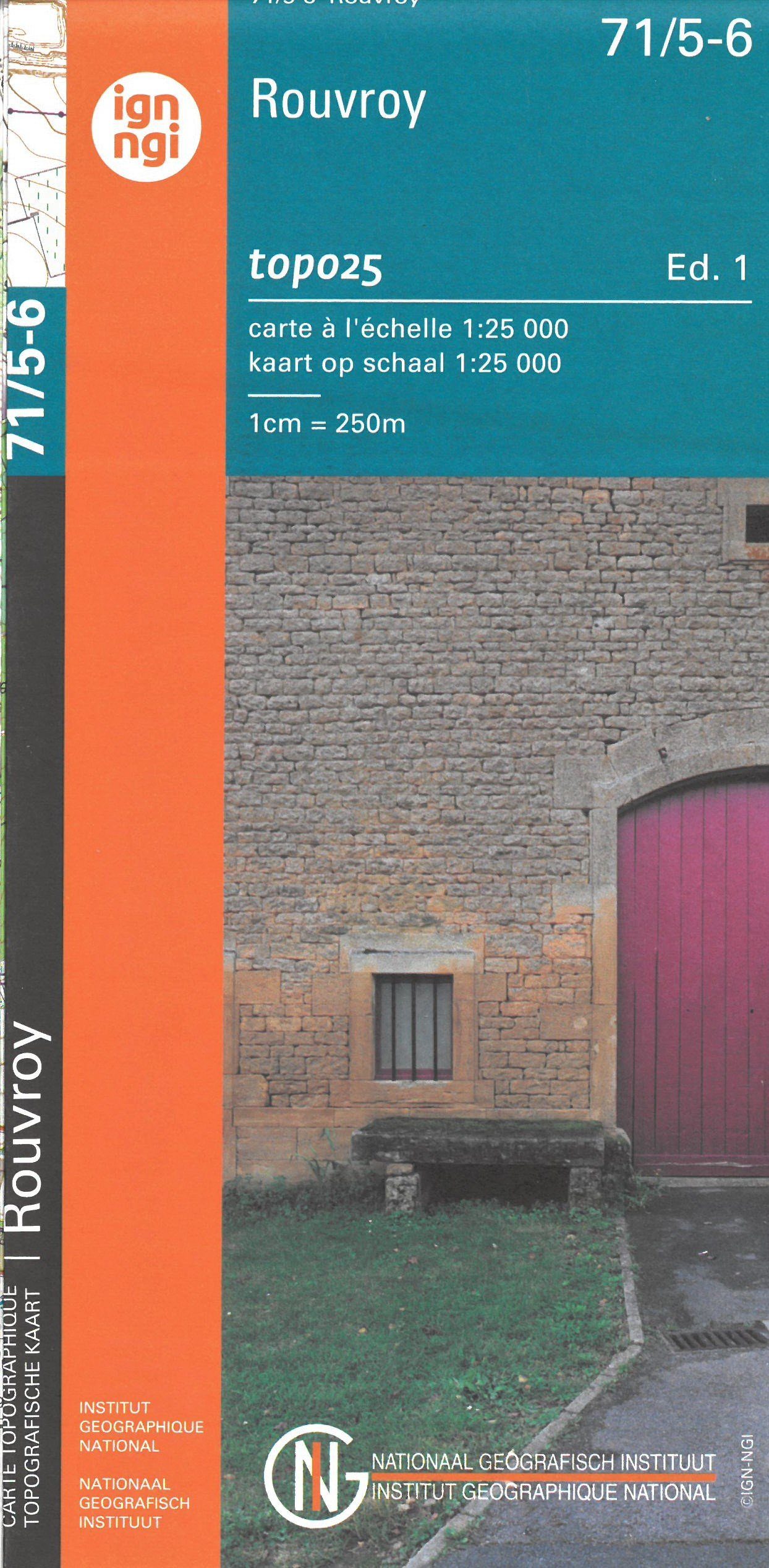 Carte topographique n° 71/5-6 - Rouvroy (Belgique) | NGI topo 25 carte de randonnée IGN Belgique