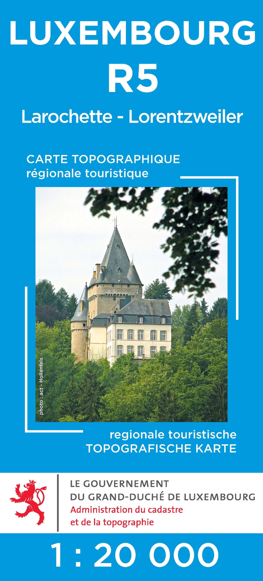 Carte topographique n° R05 - Larochette, Lorentzweiler (G.D de Luxembourg) carte pliée Service topographique du Luxembourg 