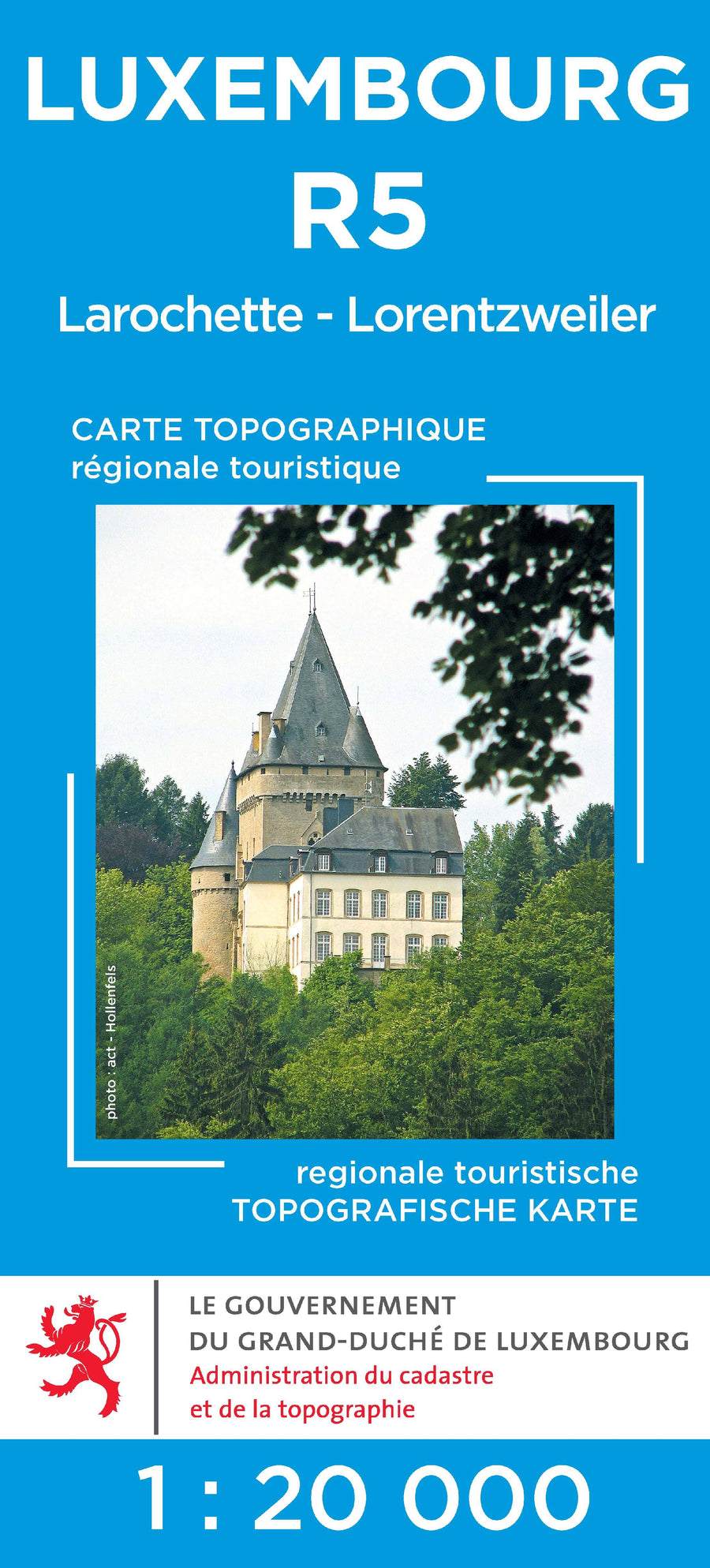 Carte topographique n° R05 - Larochette, Lorentzweiler (G.D de Luxembourg) carte pliée Service topographique du Luxembourg 