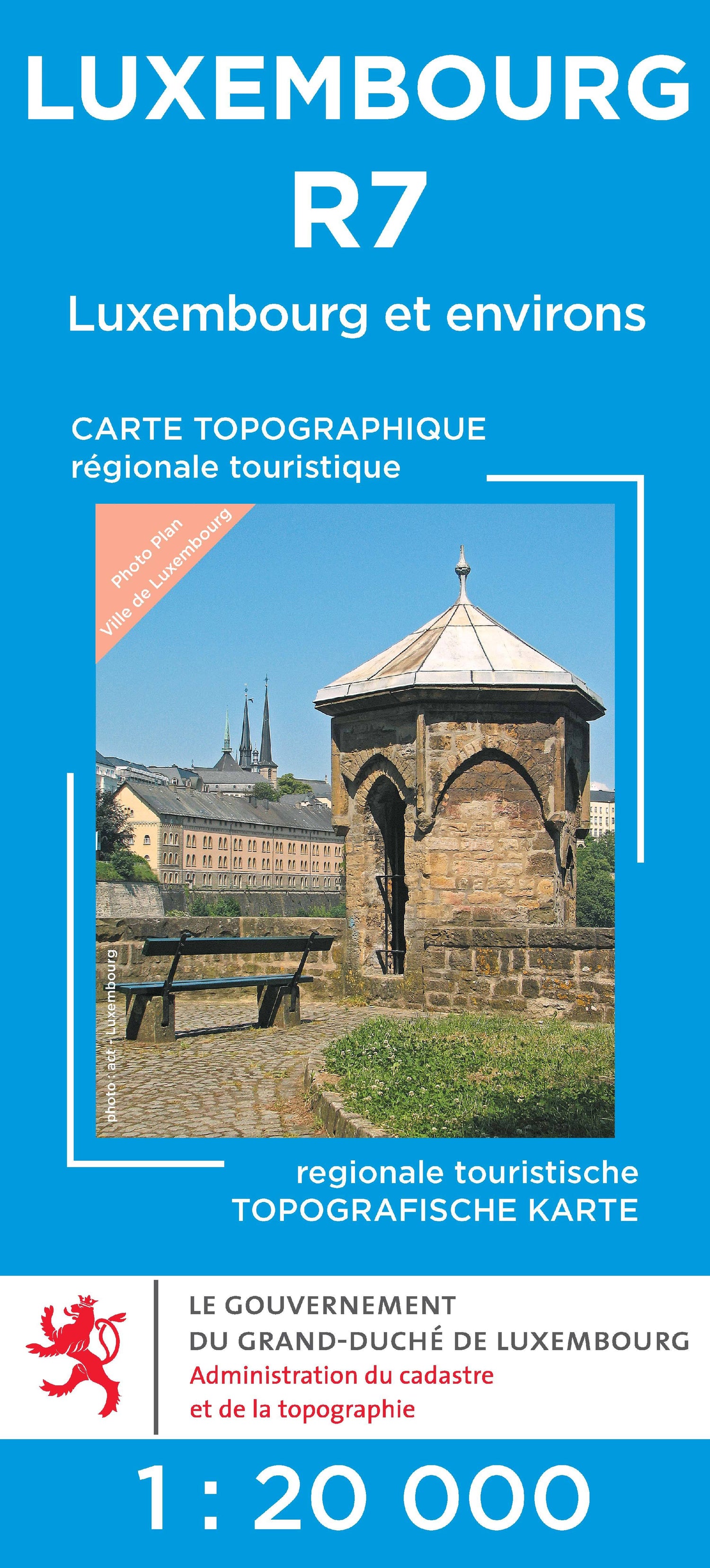 Carte topographique n° R07 - Luxembourg & alentours (G.D de Luxembourg) carte de randonnée Service topographique du Luxembourg