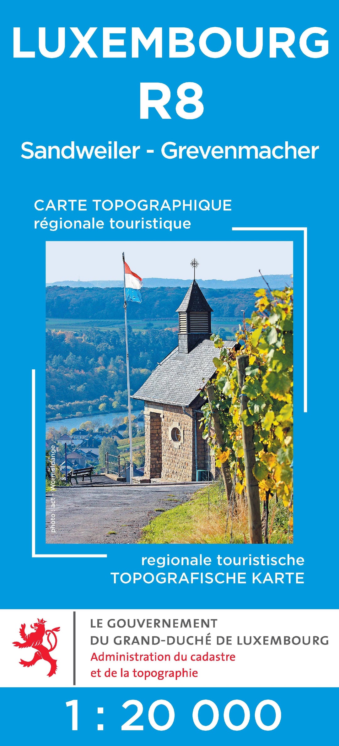 Carte topographique n° R08 - Sandweiler, Grevenmacher (G.D de Luxembourg) carte pliée Service topographique du Luxembourg 