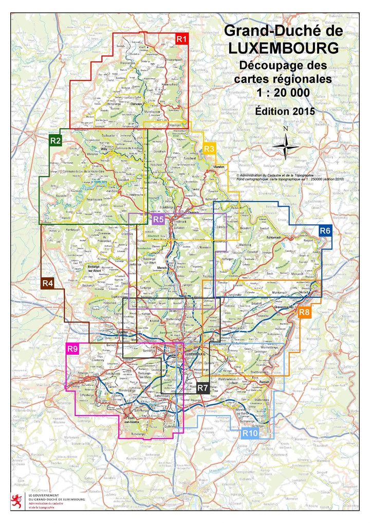 Carte topographique n° R09 - Dudelange, Clemency (G.D de Luxembourg) carte pliée Service topographique du Luxembourg 