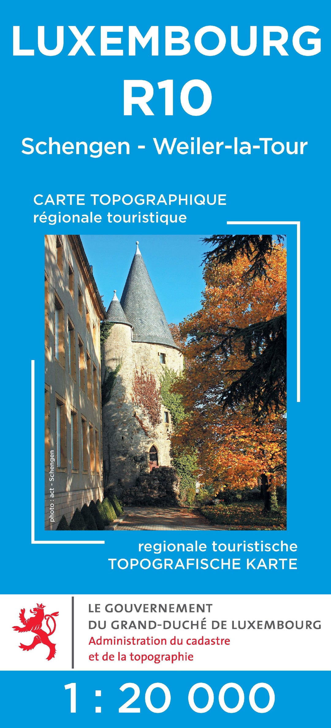 Carte topographique n° R10 - Schengen, Weiler-la-tour (G.D de Luxembourg) carte pliée Service topographique du Luxembourg 