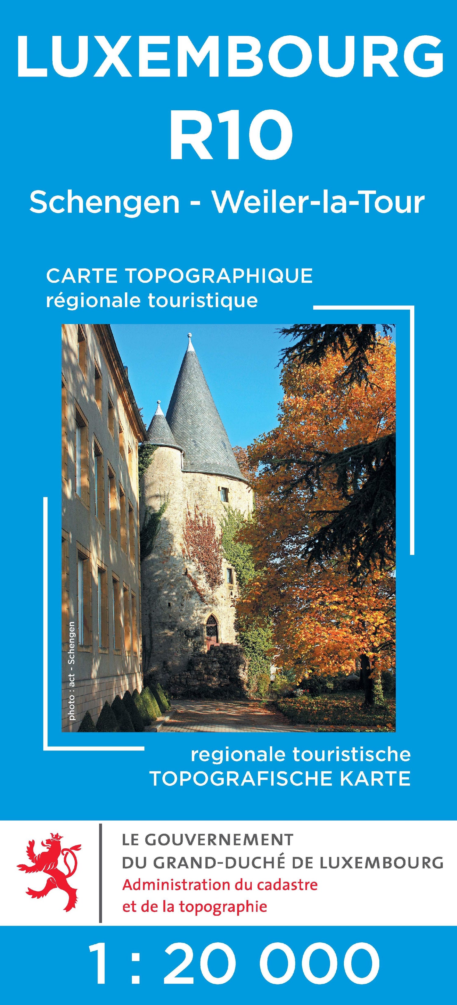 Carte topographique n° R10 - Schengen, Weiler-la-tour (G.D de Luxembourg) carte de randonnée Service topographique du Luxembourg