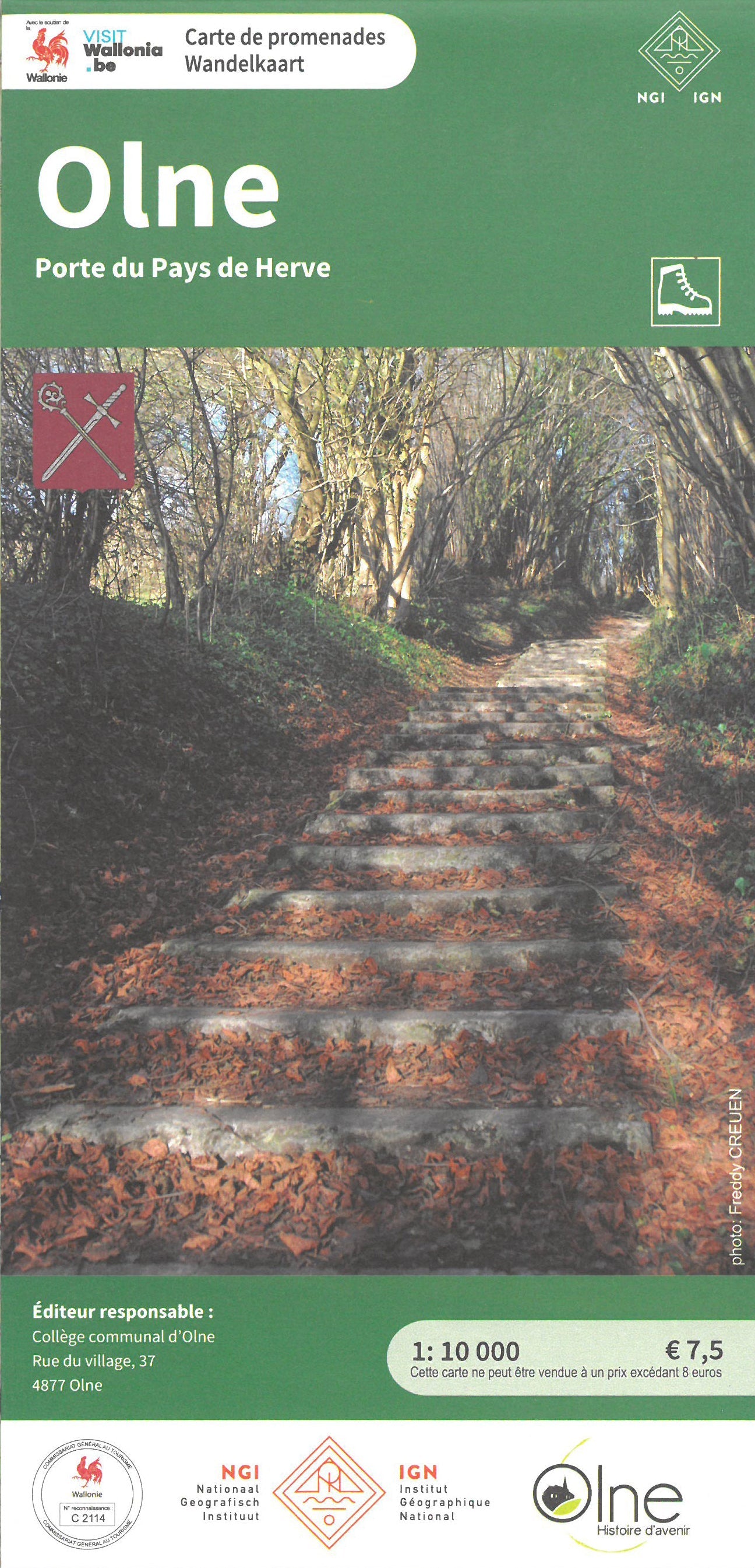 Carte topographique - Olne (Belgique) | NGI carte de randonnée IGN Belgique