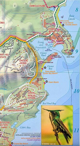 Carte topographique - Saint-Martin, Sint Maarten (French & Dutch Caribbean) | Kasprowski carte pliée Kasprowski 