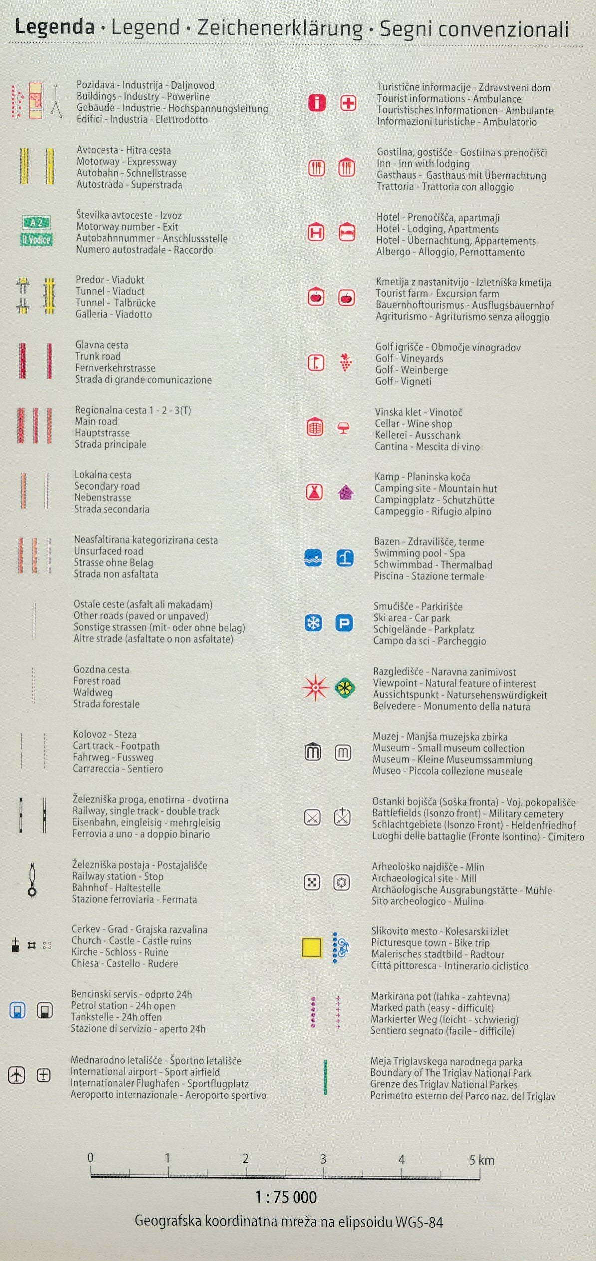 Carte touristique - Alpes Ouest (Slovénie) | Kartografija carte routière Kartografija