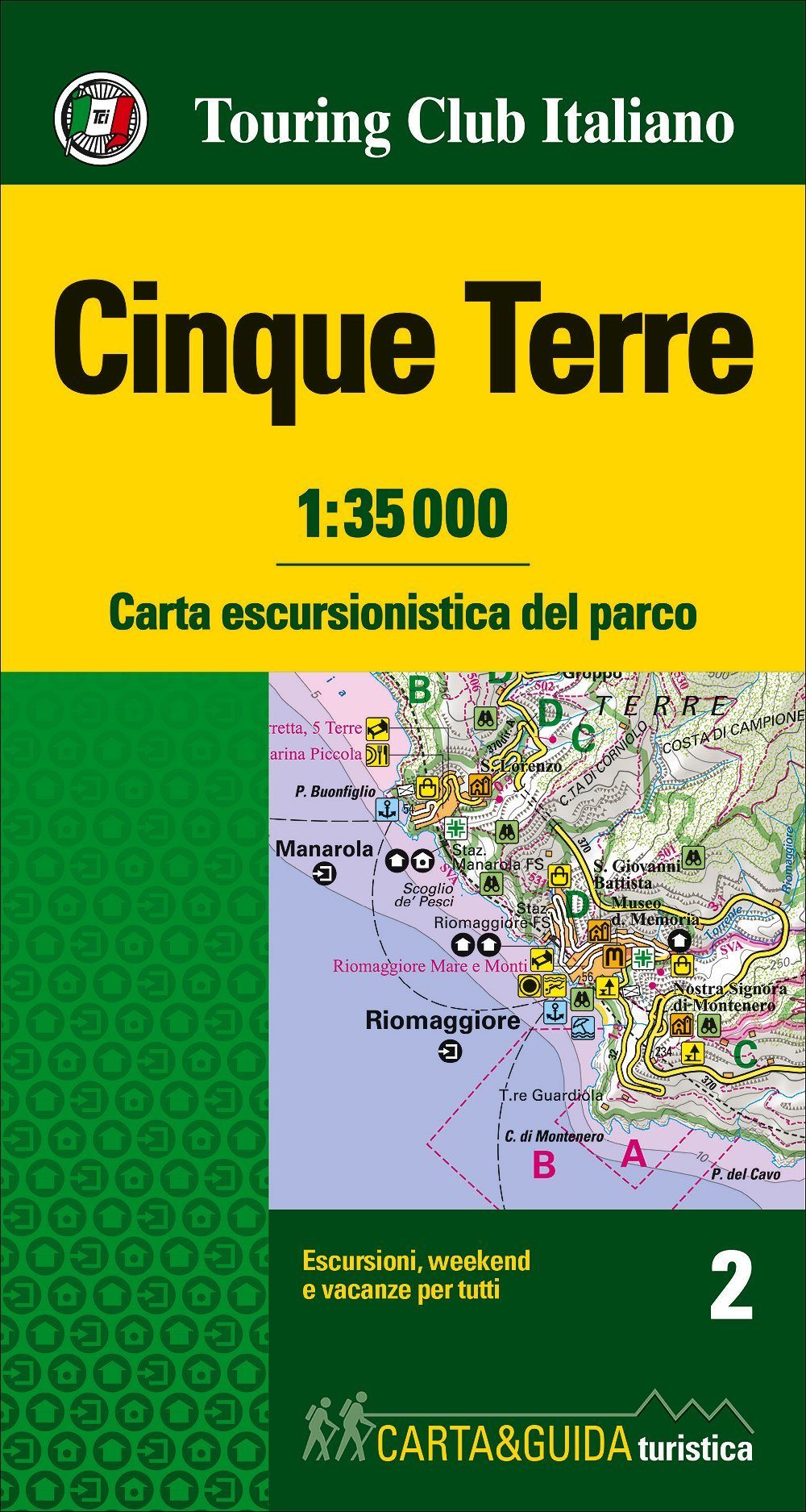 Carte touristique - Cinque Terre (Ligurie, Italie) | Touring Club Italiano carte de randonnée Touring Club Italiano