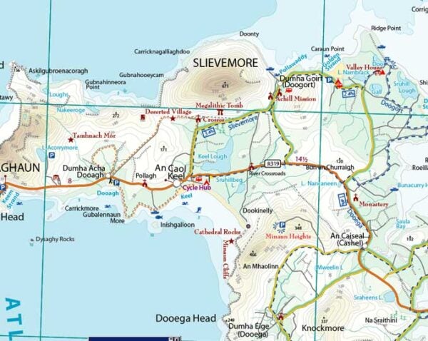 Carte touristique - Comté de Mayo et Sligo (Irlande) | Xploreit carte routière Xploreit