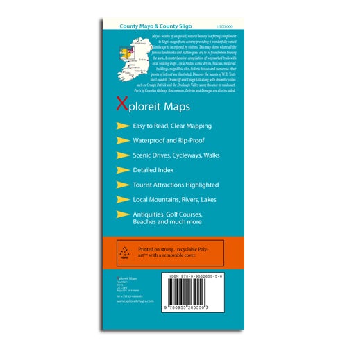 Carte touristique - Comté de Mayo et Sligo (Irlande) | Xploreit carte routière Xploreit