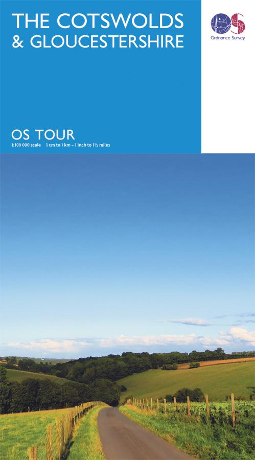 Carte touristique - Cotswolds & Gloucestershire - Tour 8 | Ordnance Survey carte routière Ordnance Survey