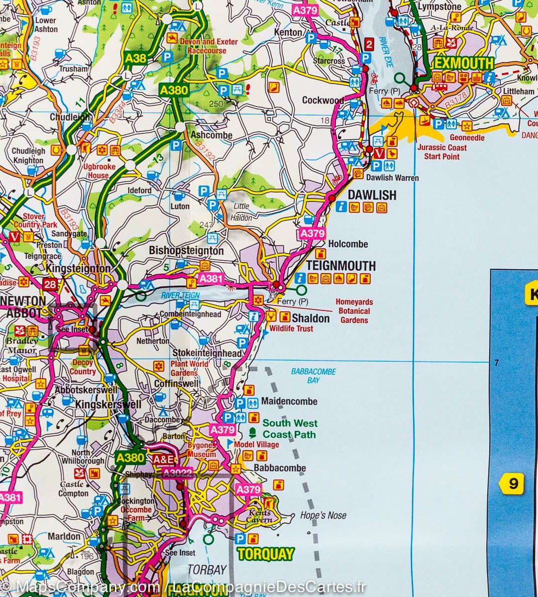 Carte touristique - Devon & Somerset Ouest - Tour 5 | Ordnance Survey carte routière Ordnance Survey