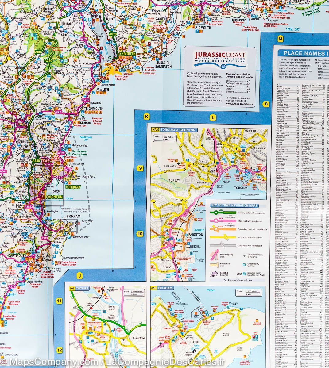 Carte touristique - Devon & Somerset Ouest - Tour 5 | Ordnance Survey carte routière Ordnance Survey