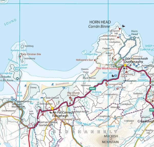 Carte touristique - Donegal (Irlande) | Xploreit carte routière Xploreit