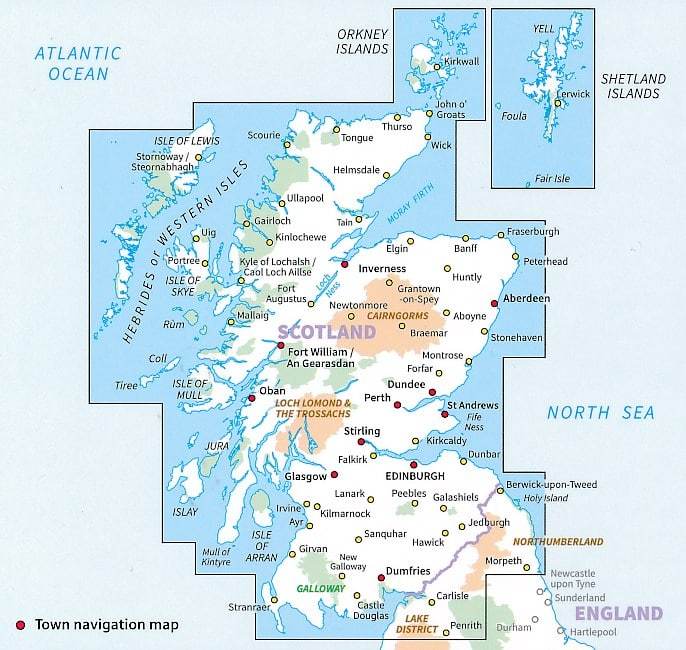Carte touristique - Ecosse - Tour 12 | Ordnance Survey carte pliée Ordnance Survey 
