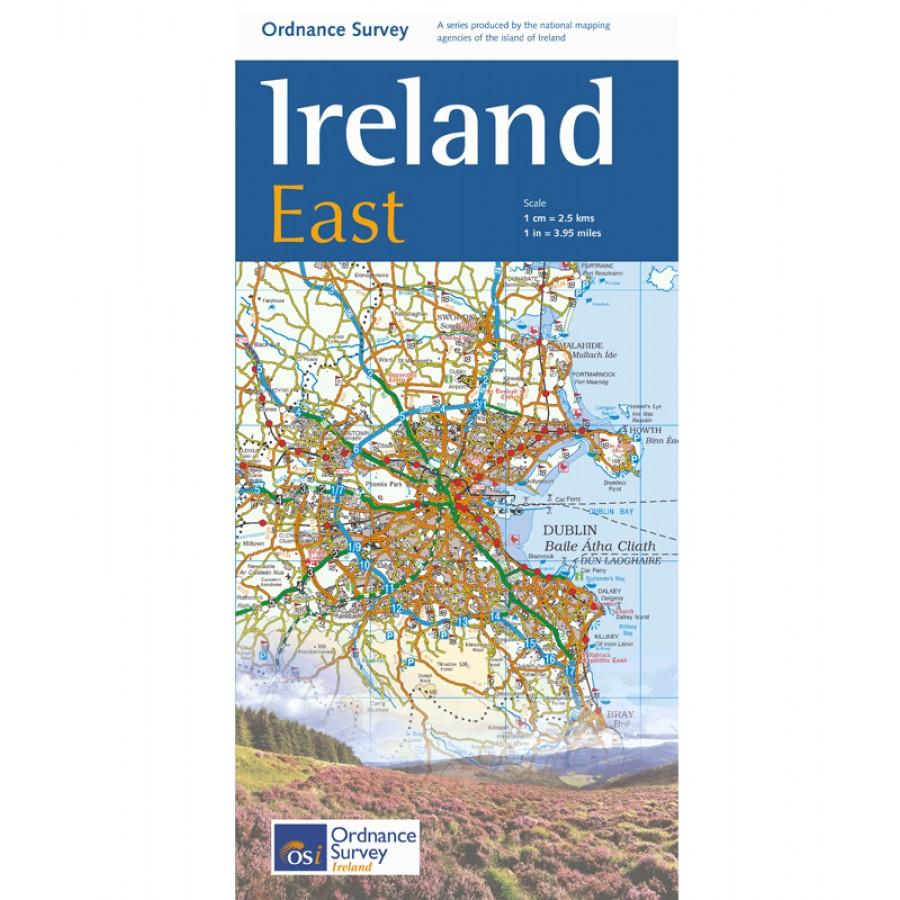 Carte touristique - Irlande Est | Ordnance Survey carte routière Ordnance Survey Ireland