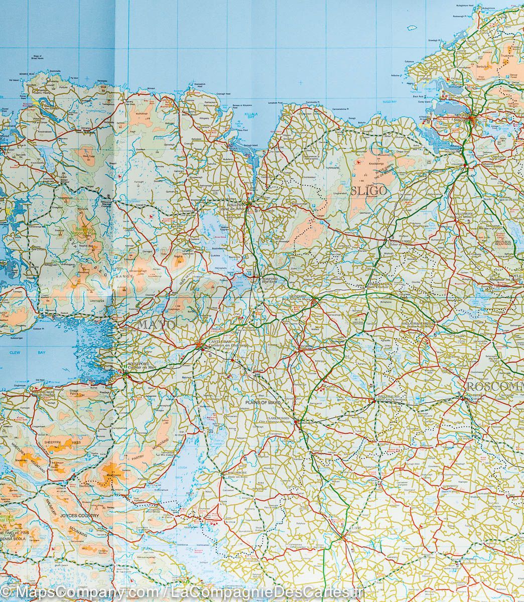 Carte touristique - Irlande Ouest | Ordnance Survey carte routière Ordnance Survey Ireland
