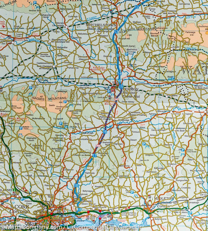 Carte touristique - Irlande Sud | Ordnance Survey carte pliée Ordnance Survey 