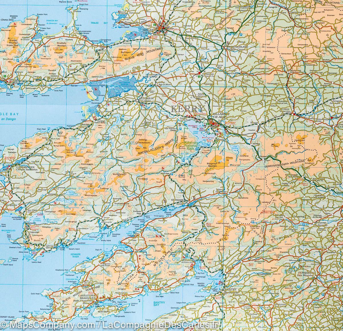 Carte touristique - Irlande Sud | Ordnance Survey carte routière Ordnance Survey Ireland