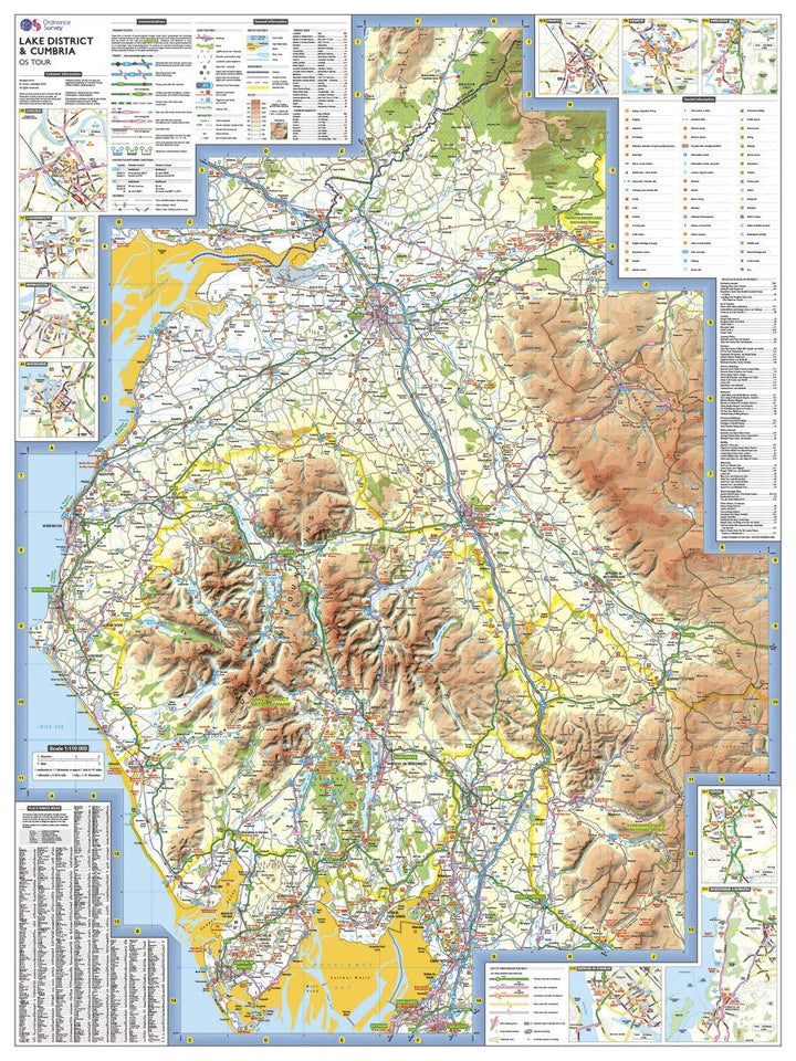 Carte touristique - Lake District, Cumbria - Tour 3 | Ordnance Survey carte pliée Ordnance Survey 