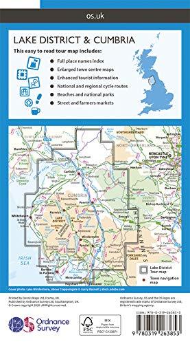 Carte touristique - Lake District, Cumbria - Tour 3 | Ordnance Survey carte routière Ordnance Survey