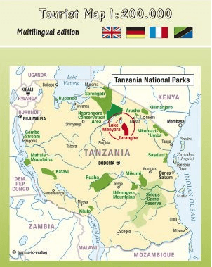 Carte touristique - Lake Manyara & Parc national de Tarangire (Tanzanie) | Harms Verlag carte routière Harms Verlag