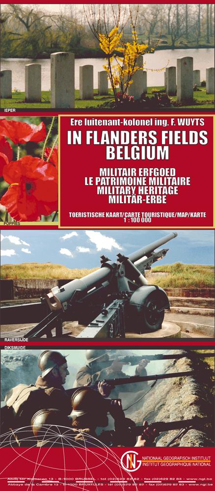 Carte touristique - Le Patrimoine militaire en Flandre (Belgique) | NGI carte routière IGN Belgique Default Title