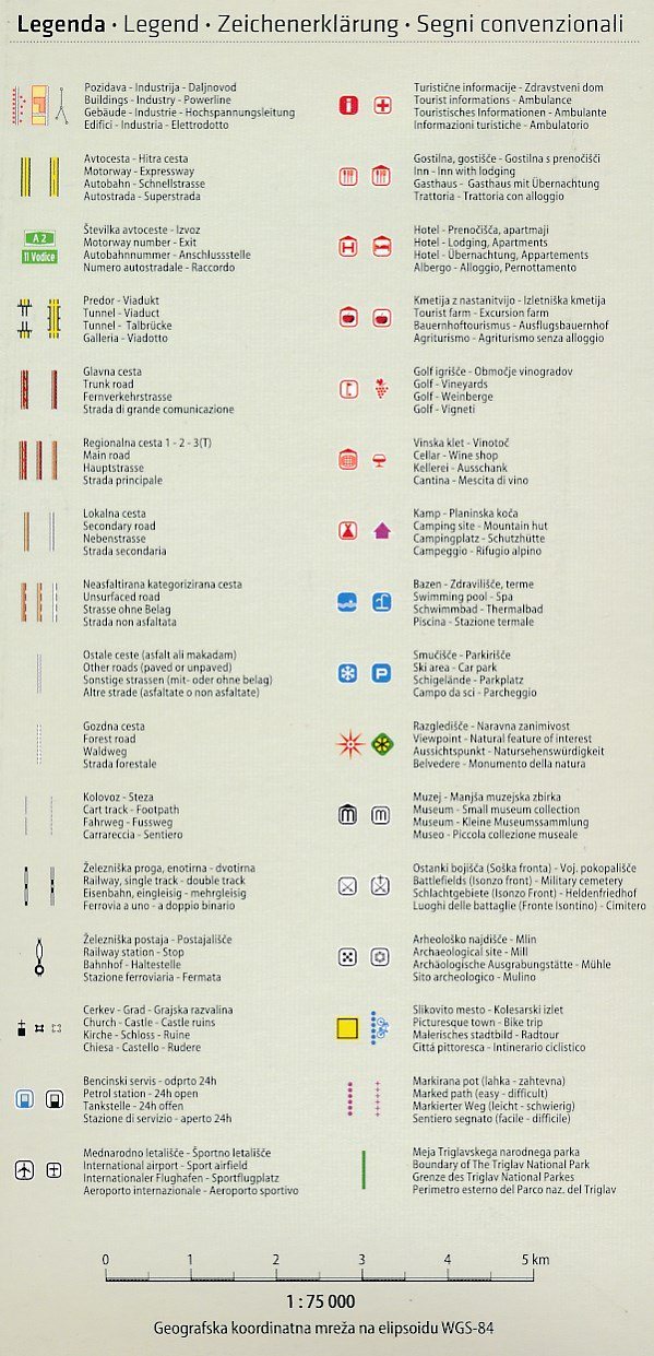 Carte touristique - Ljubljana & environs (Slovénie) | Kartografija carte routière Kartografija