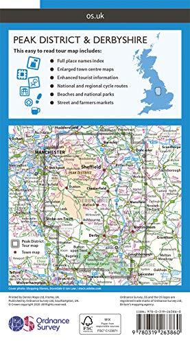 Carte touristique - Peak District & Derbyshire - Tour 4 | Ordnance Survey carte routière Ordnance Survey