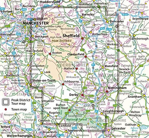Carte touristique - Peak District & Derbyshire - Tour 4 | Ordnance Survey carte routière Ordnance Survey