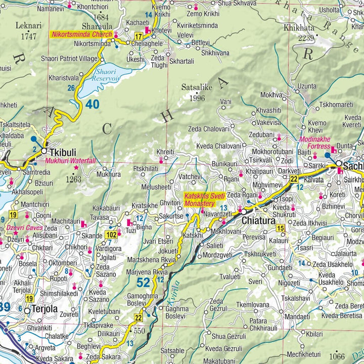 Carte touristique plastifiée - Géorgie | TerraQuest carte pliée Terra Quest 