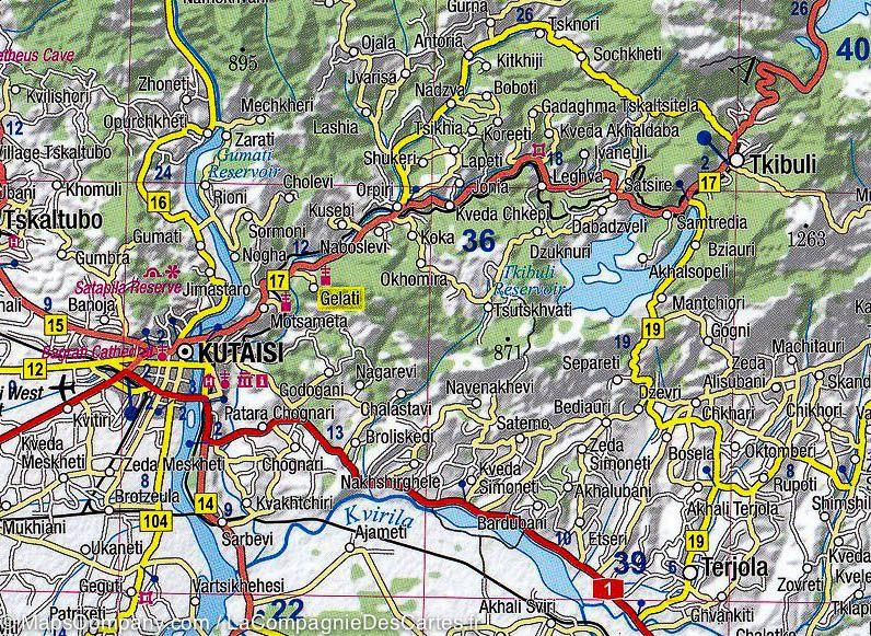 Carte détaillée de la Georgie | TerraQuest - La Compagnie des Cartes