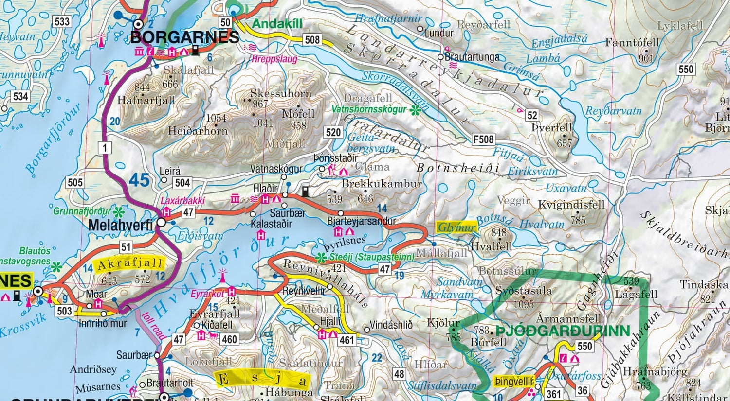Carte touristique plastifiée - Islande | TerraQuest carte routière Terra Quest