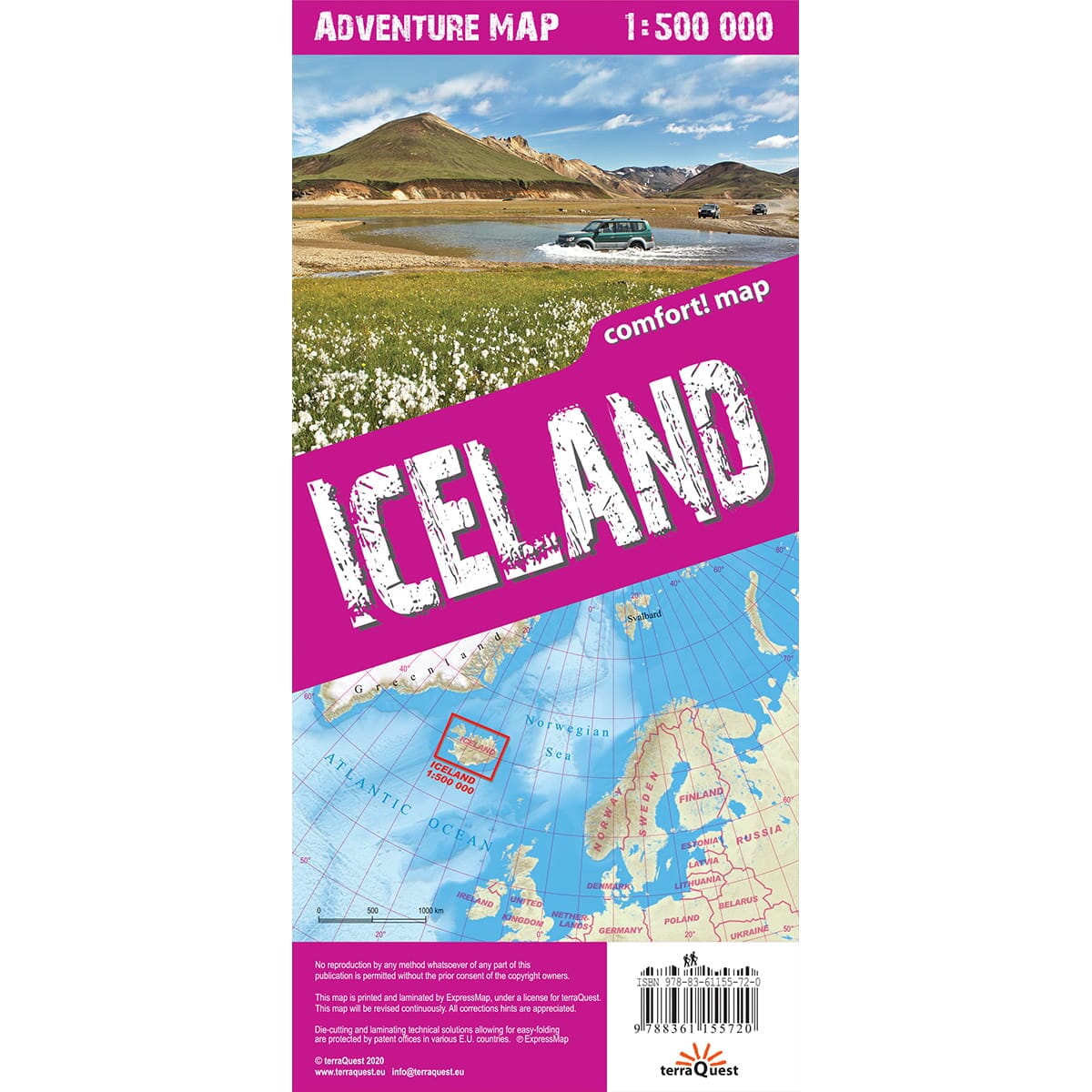Carte touristique plastifiée - Islande | TerraQuest carte routière Terra Quest