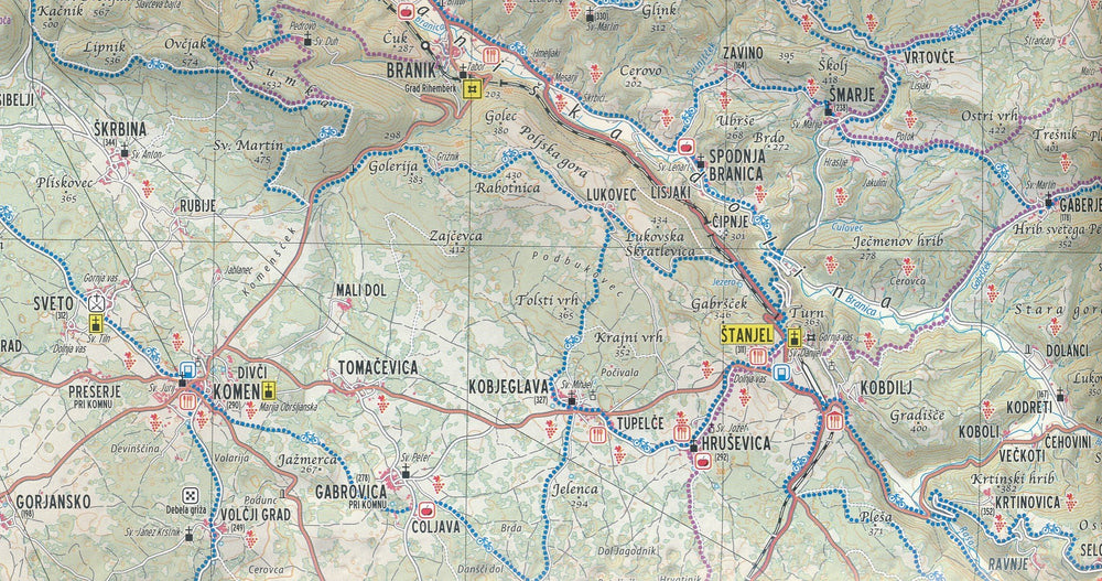 Carte touristique - Primorska (Slovénie) | Kartografija carte pliée Kartografija 