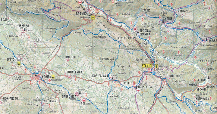 Carte touristique - Primorska (Slovénie) | Kartografija carte pliée Kartografija 