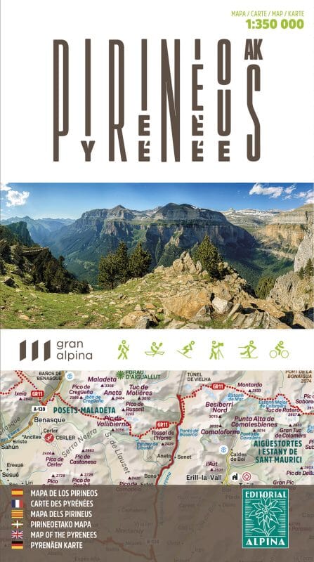 Carte touristique - Pyrénées | Alpina carte routière Editorial Alpina