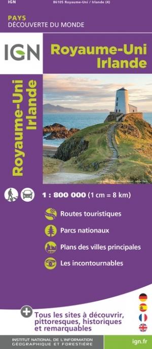 Carte touristique - Royaume-Uni & Irlande | IGN carte routière IGN