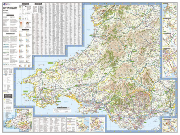Carte touristique - Sud & centre du Pays de Galles - Tour 11 | Ordnance Survey carte pliée Ordnance Survey 