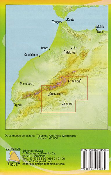 Carte touristique - Sud Marocain, La Route des Mille Casbahs | Piolet carte de randonnée Editorial Piolet