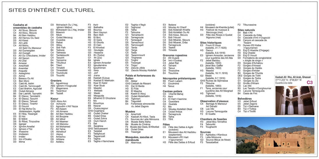 Carte touristique - Sud Marocain, La Route des Mille Casbahs | Piolet carte de randonnée Editorial Piolet