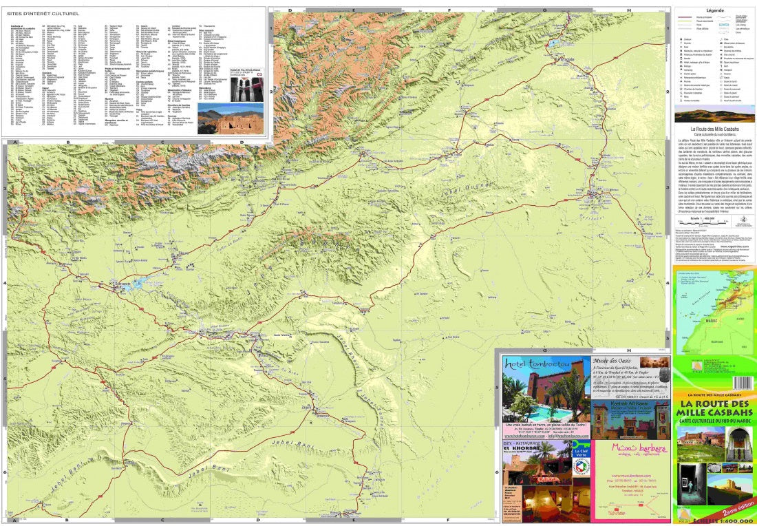 Carte touristique - Sud Marocain, La Route des Mille Casbahs | Piolet carte de randonnée Editorial Piolet