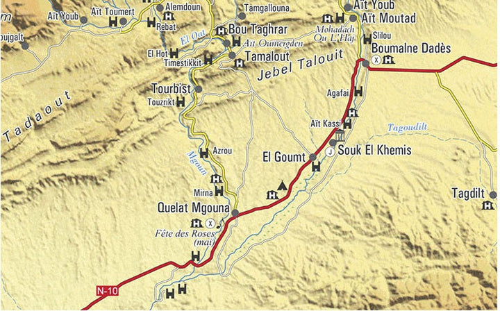 Carte touristique - Sud Marocain, La Route des Mille Casbahs | Piolet carte pliée Editorial Piolet 