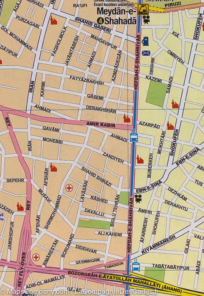 Carte de voyage - Iran Nord & Plan de Téhéran | ITM carte routière ITM