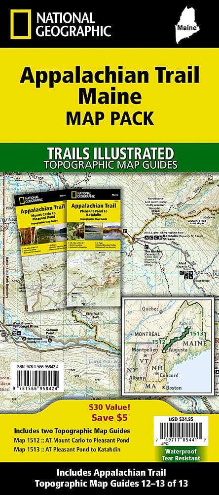 Cartes de randonnée - Appalachian Trail : Maine (lot de cartes) | National Geographic carte de randonnée National Geographic