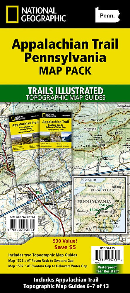 Cartes de randonnée - Appalachian Trail : Pennsylvanie (lot de cartes) | National Geographic carte de randonnée National Geographic