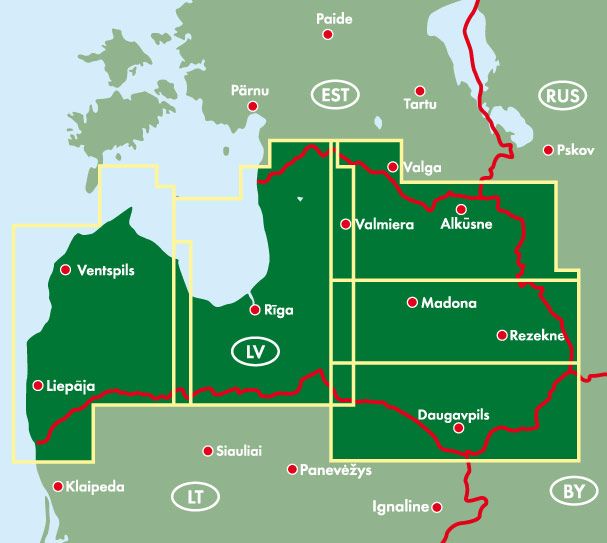 Cartes routières & cyclistes - Lettonie Est & Ouest | Freytag & Berndt carte cycliste Freytag & Berndt
