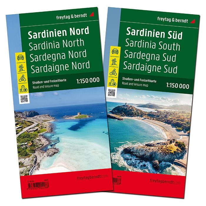 Cartes routières & cyclistes - Sardaigne Nord & Sud | Freytag & Berndt carte pliée Freytag & Berndt 