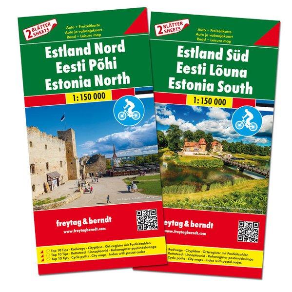 Cartes routières - Estonie nord & sud | Freytag & Berndt carte pliée Freytag & Berndt 